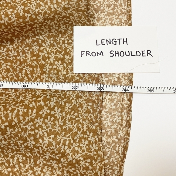 Cooper St NWT Rosie Long Sleeve Mini Dress 4 camel tan brown floral ruffle frill - Picture 9 of 10